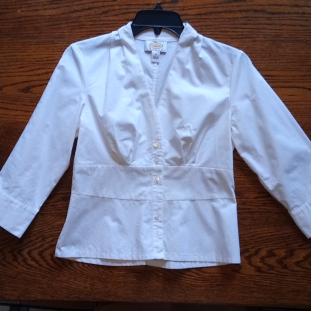 White Talbots button-up blouse